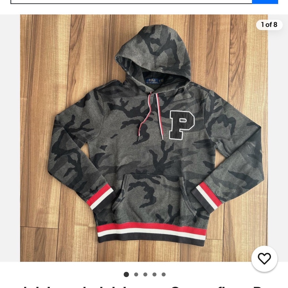 Ralph Lauren Men’s Gray Camouflage Hoodie Sweater